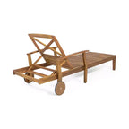 Perla 3-delige loungeset van acaciahout voor buiten met kussens – teak/oranje – Christopher Knight Home