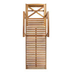 Perla 3-delige loungeset van acaciahout voor buiten met kussens – teak/oranje – Christopher Knight Home