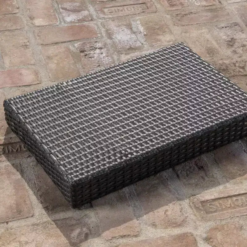 Salem 2-delige gevlochten chaise longue met armleuningen en bijzettafel - grijs - Christopher Knight Home