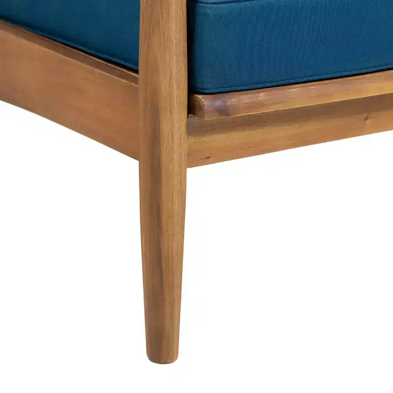 2pc Willowbrook Patio Acacia Wood Loveseat Set with Coffee Table: Outdoor Seating - Christopher Knight Home