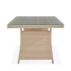 Canaan 4pc All Weather Wicker Outdoor Double Corner Horseshoe Sectional Set Cream - Alaterre Furniture: Weather-Resistant Patio Set with Glass Table