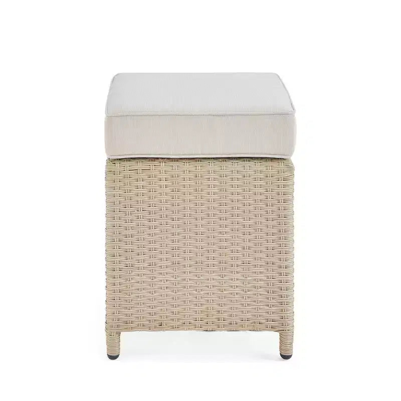 Canaan 4pc All Weather Wicker Outdoor Double Corner Horseshoe Sectional Set Cream - Alaterre Furniture: Weather-Resistant Patio Set with Glass Table