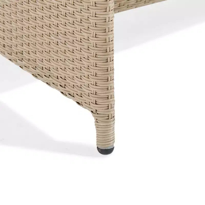 Canaan 4pc All Weather Wicker Outdoor Double Corner Horseshoe Sectional Set Cream - Alaterre Furniture: Weather-Resistant Patio Set with Glass Table