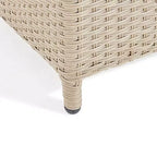 Canaan 4pc All Weather Wicker Outdoor Double Corner Horseshoe Sectional Set Cream - Alaterre Furniture: Weather-Resistant Patio Set with Glass Table