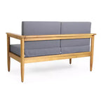 5pc Magnolia Patio Acacia Wood 7 Seater Chat Set - Teak/Dark Gray - Christopher Knight Home