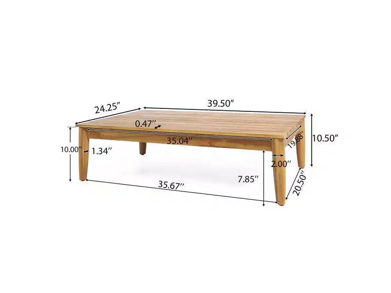 5pc Magnolia Patio Acacia Wood 7 Seater Chat Set - Teak/Dark Gray - Christopher Knight Home