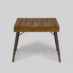 Huntsville 3pc Acacia Wood Foldable Chat Set - Brown Patina/Gray - Christopher Knight Home