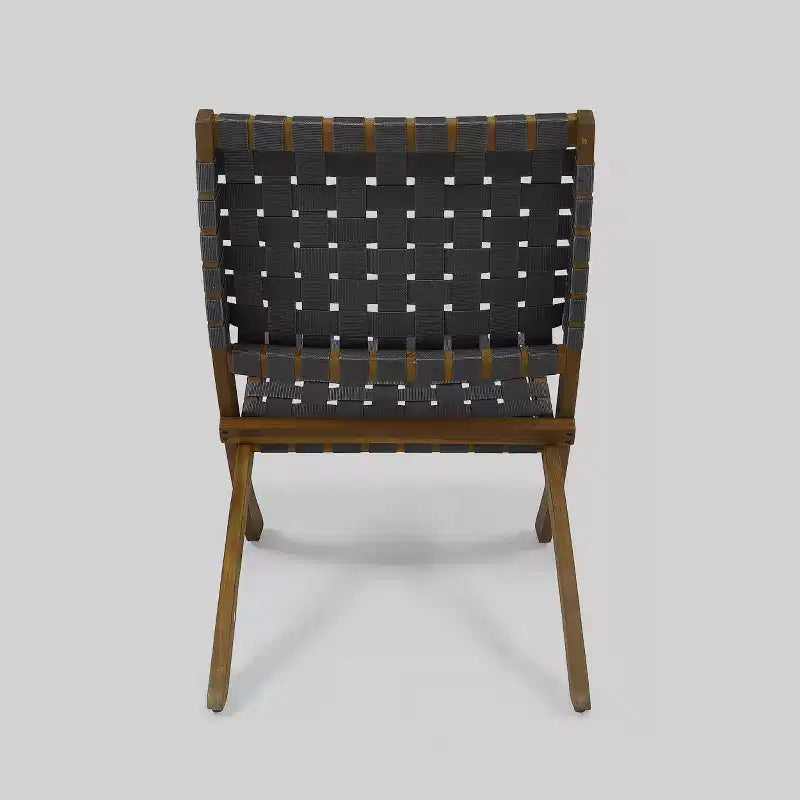 Huntsville 3pc Acacia Wood Foldable Chat Set - Brown Patina/Gray - Christopher Knight Home