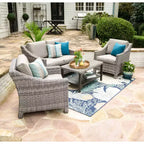 Leisure Made Marietta 4-delige wickerzitgroep in beige stof