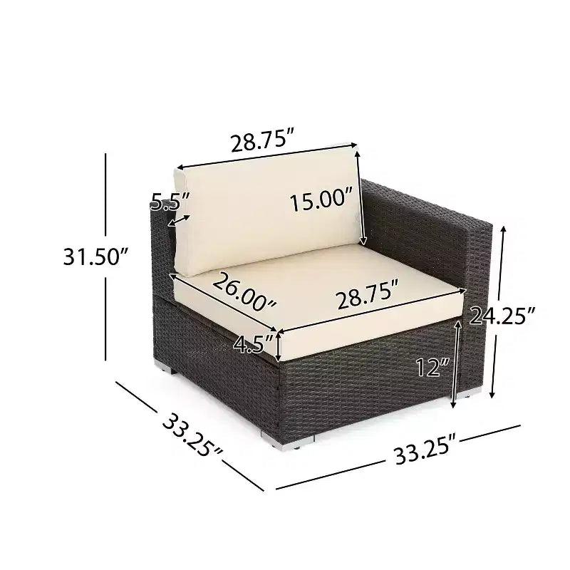 Christopher Knight Home 5pc Santa Rosa Wicker Outdoor Furniture Chat Set Multibrown/Beige