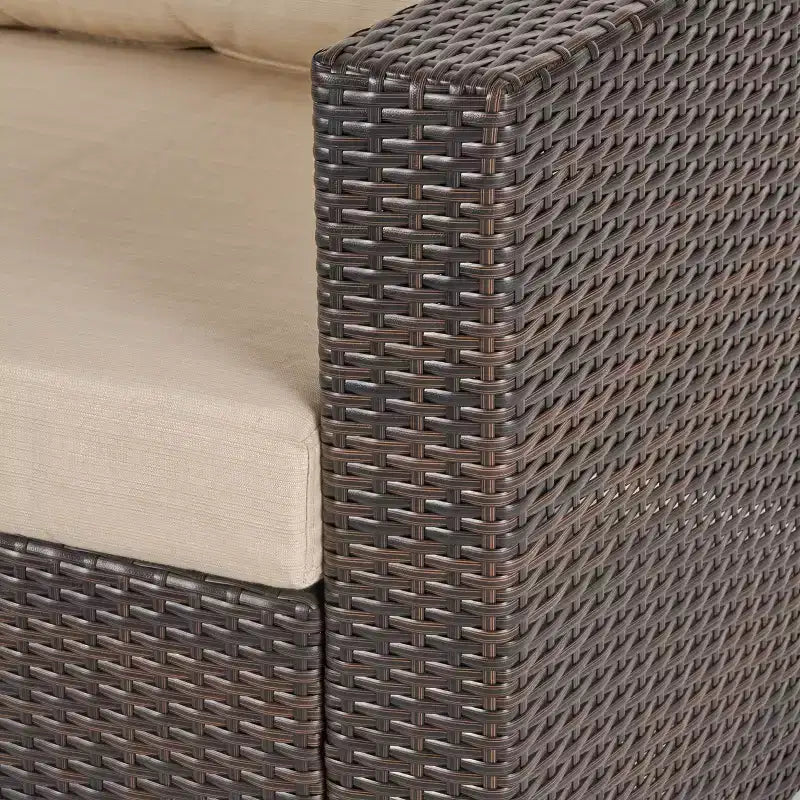 Christopher Knight Home 5pc Santa Rosa Wicker Outdoor Furniture Chat Set Multibrown/Beige