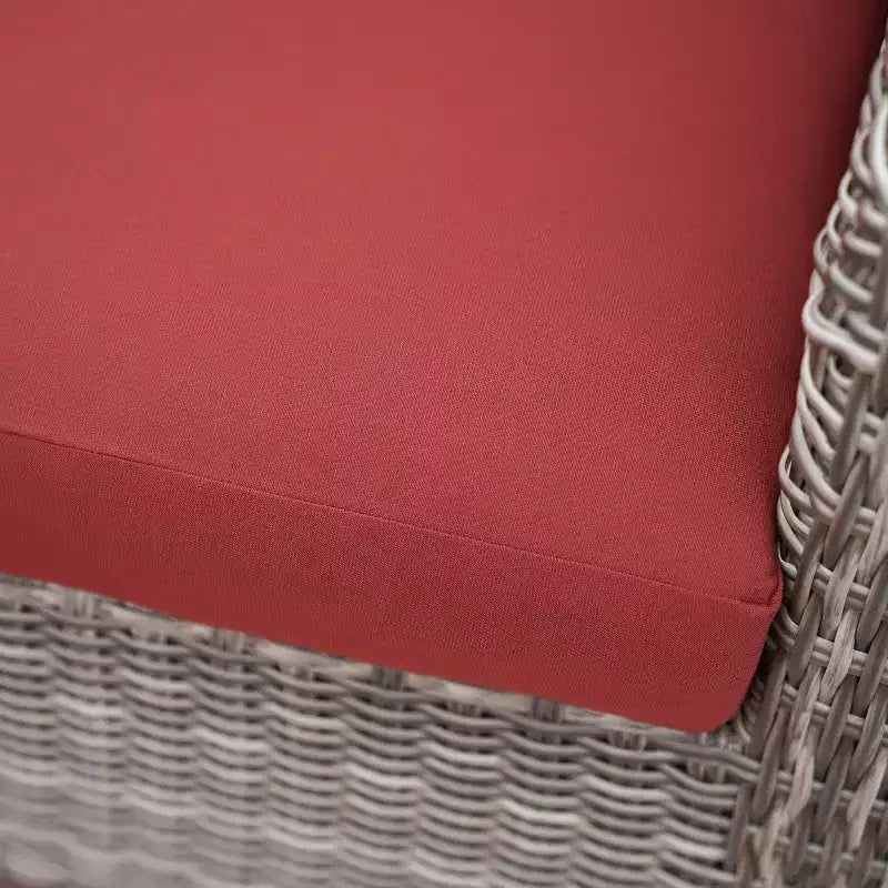 Leisure Made Forsyth 5-delige modulaire loungeset van vlechtwerk met rode bekleding