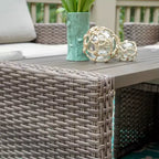 Leisure Made Newton 6pc Wicker Seating in Tan Fabric