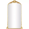 Olivia & May 48"x28" Metal Tall Ornate Arched Baroque Floor Mirror Gold: Vintage Style, Keyhole Mount, Wood Frame
