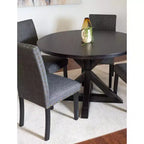 Roundhill Furniture Mytzi 5-delige eetkamerset, eetkamertafel met kruisconstructie en 4 stijlvolle stoelen