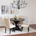 Roundhill Furniture Mytzi 5-delige eetkamerset, eetkamertafel met kruisconstructie en 4 stijlvolle stoelen