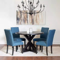 Roundhill Furniture Mytzi 5-piece Dining Set, Cross-Buck Dining Table with 4 Stylish Chairs