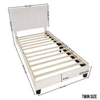 Findlay 3-Piece Bedroom Set, Plush 3D Upholstered Bed with 2 Nightstands