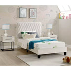 Findlay 3-Piece Bedroom Set, Plush 3D Upholstered Bed with 2 Nightstands