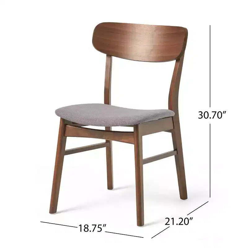 GDFStudio Balfern 5-delige eetset van hout in mid-century-moderne stijl met bekleding