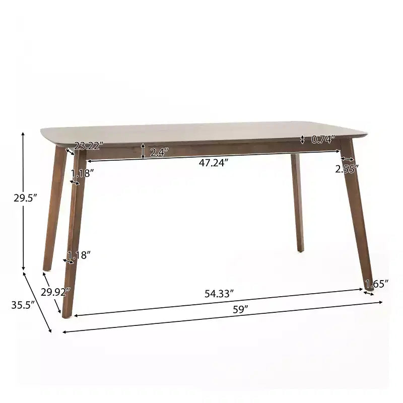 GDFStudio Balfern 5-delige eetset van hout in mid-century-moderne stijl met bekleding