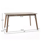 GDFStudio Balfern 5-delige eetset van hout in mid-century-moderne stijl met bekleding