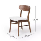 GDFStudio Balfern 5-delige eetset van hout in mid-century-moderne stijl met bekleding