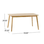 GDFStudio Balfern 5-delige eetset van hout in mid-century-moderne stijl met bekleding