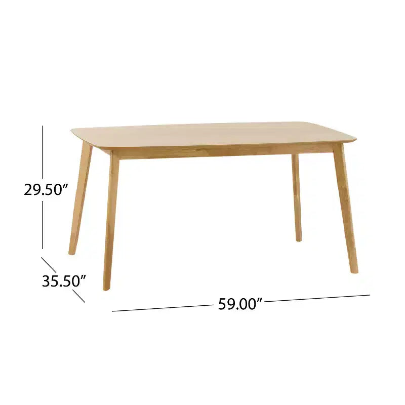 GDFStudio Balfern 5-delige eetset van hout in mid-century-moderne stijl met bekleding