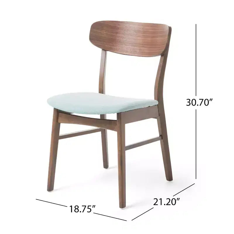 GDFStudio Balfern 5-delige eetset van hout in mid-century-moderne stijl met bekleding
