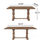 Christopher Knight Home Covey 7-delige eigentijdse eetkamerset van hout met bekleding en uitschuifbare tafel