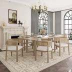 Christopher Knight Home Lythor 7-delige eetkamerset van riet en rubberhout met bekleding