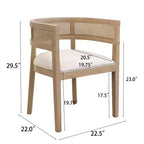 Christopher Knight Home Lythor 7-delige eetkamerset van riet en rubberhout met bekleding