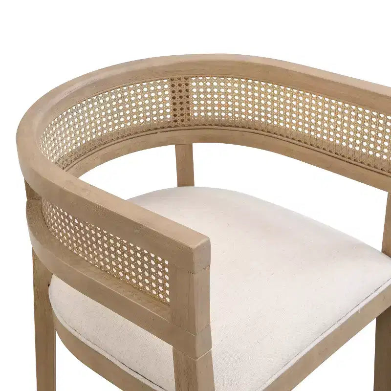 Christopher Knight Home Lythor 7-delige eetkamerset van riet en rubberhout met bekleding