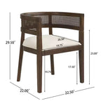 Christopher Knight Home Lythor 7-delige eetkamerset van riet en rubberhout met bekleding