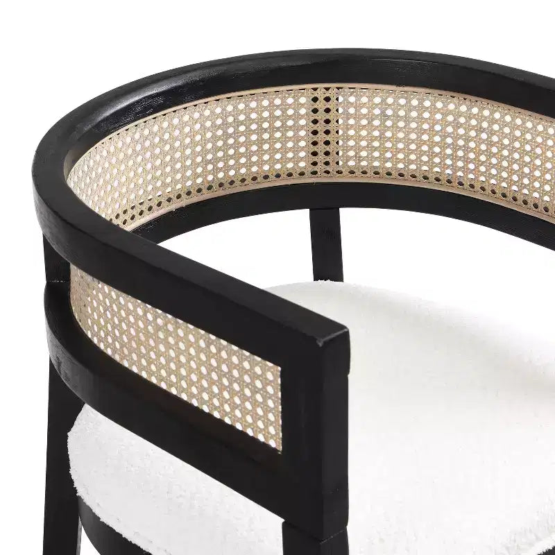 Christopher Knight Home Lythor 7-delige eetkamerset van riet en rubberhout met bekleding