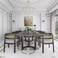 Christopher Knight Home Lythor 7 Piece Cane and Rubberwood Upholstered Dining Set