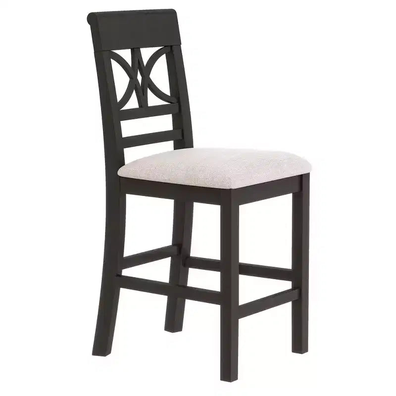 Whisen Rustic 6-Piece Counter Height Dining Table Set with Bench and 4 Upholstered Chairs