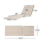GDFStudio Olivia 3-delige chatset met chaise longue zonder armleuningen en gestreepte kussens