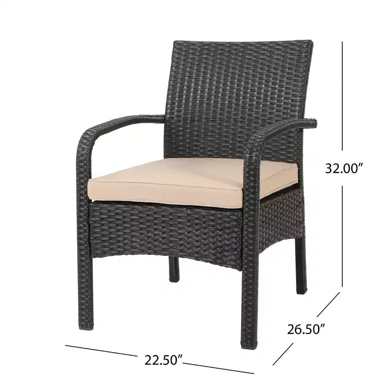 GDFStudio Kilburn 6-zits loungeset van wicker voor buiten met waterafstotende kussens