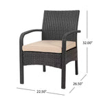 GDFStudio Kilburn 6-zits loungeset van wicker voor buiten met waterafstotende kussens