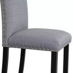 5-Piece Dining Table Set Dining Set with Faux Marble Dining Table, 4 Thicken Cushion Dining Chairs, Gray/White-ModernLuxe