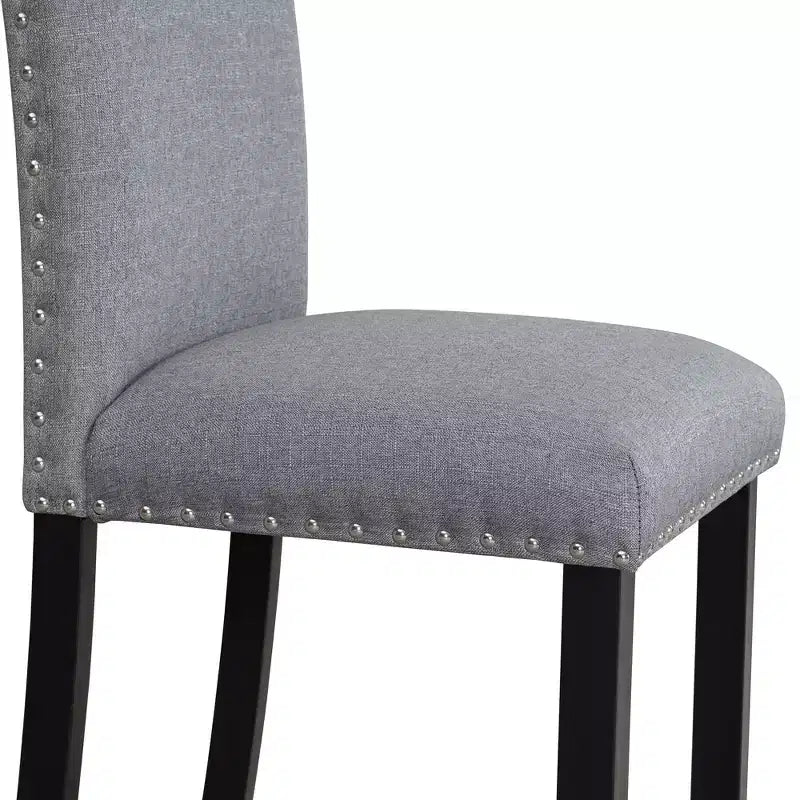 5-Piece Dining Table Set Dining Set with Faux Marble Dining Table, 4 Thicken Cushion Dining Chairs, Gray/White-ModernLuxe