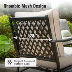 Captiva Designs 4PCS Patio Outdoor Conversation Fire Pit Set with Swivel Armchairs for Garden, Poolside, Backyard