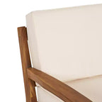 Christopher Knight Home Parma Patio Acacia Wood Slat Design 5 Seater Upholstered Seating Set with Coffee Table