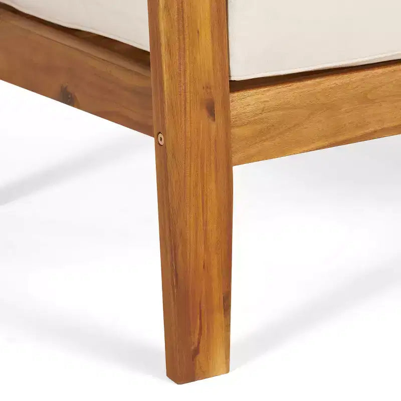 Christopher Knight Home Parma Patio Acacia Wood Slat Design 5 Seater Upholstered Seating Set with Coffee Table