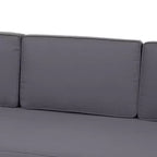 Christopher Knight Home Sloane Outdoor Acacia Wood 3 Seater Sofa Chat Set with Ottoman, Teak and Dark Gray