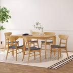 Christopher Knight Home Amesbury Wood and Fabric 7 Piece Dining Set