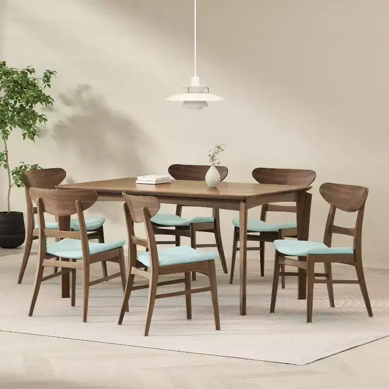 Christopher Knight Home Amesbury Wood and Fabric 7 Piece Dining Set