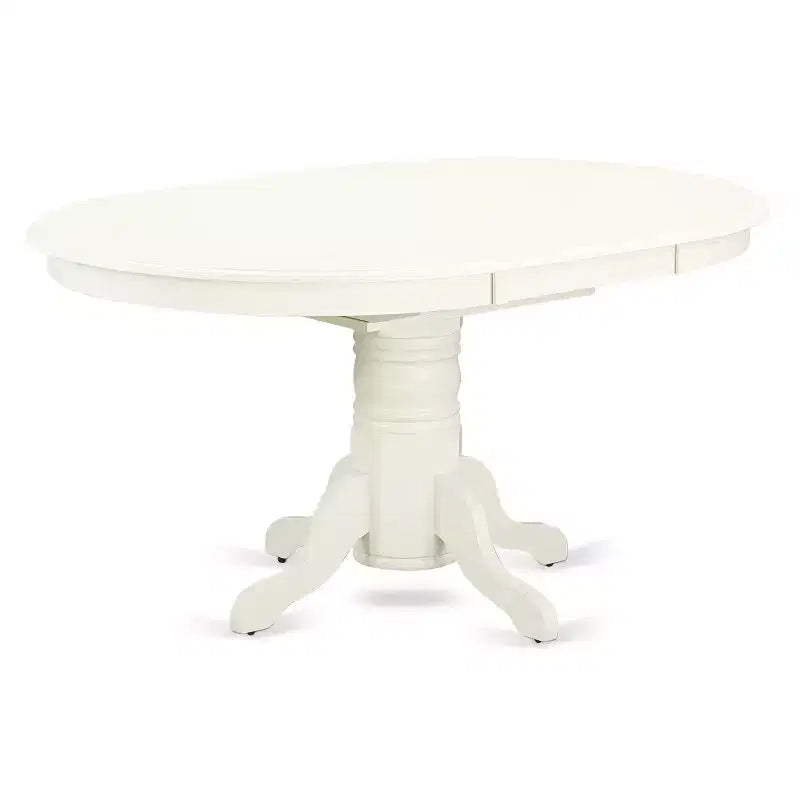 HomeStock 7-delige eettafelset, linnenwit ovale tafel en 6 stoelen, moderne stijl